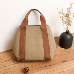Casual Canvas Bag Top Handle Zipper Handbag Storage Handbag