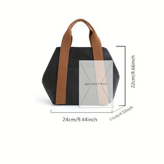 Casual Canvas Bag Top Handle Zipper Handbag Storage Handbag
