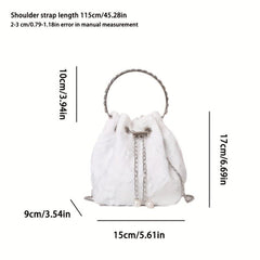 Mini Floral Drawstring Bucket Bag Top Handle Purse Women's Classic Crossbody