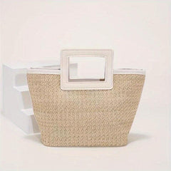 Straw Woven Handbag Lightweight Decorative Tote Bag Summer Beach Bag