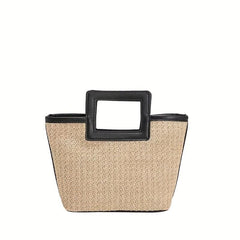 Straw Woven Handbag Lightweight Decorative Tote Bag Summer Beach Bag