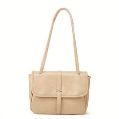 Vintage Square Flap Crossbody Bag Retro PU Leather Shoulder Bag
