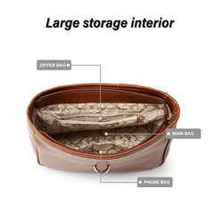Vintage Square Flap Crossbody Bag Retro PU Leather Shoulder Bag