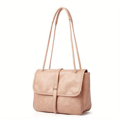 Vintage Square Flap Crossbody Bag Retro PU Leather Shoulder Bag