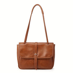 Vintage Square Flap Crossbody Bag Retro PU Leather Shoulder Bag