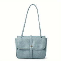 Vintage Square Flap Crossbody Bag Retro PU Leather Shoulder Bag