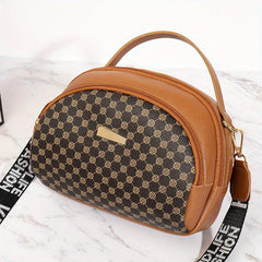 Argyle Quilted Crossbody Bag Double Zipper Purse