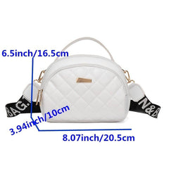 Argyle Quilted Crossbody Bag Double Zipper Purse