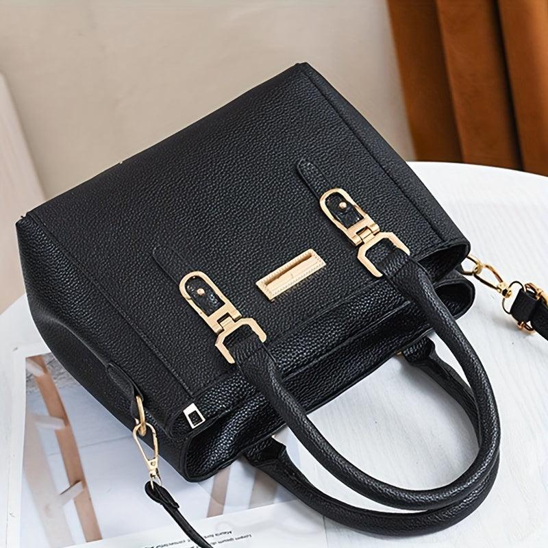 Stylish Shoulder Bag Double Handle Zipper Crossbody Bag