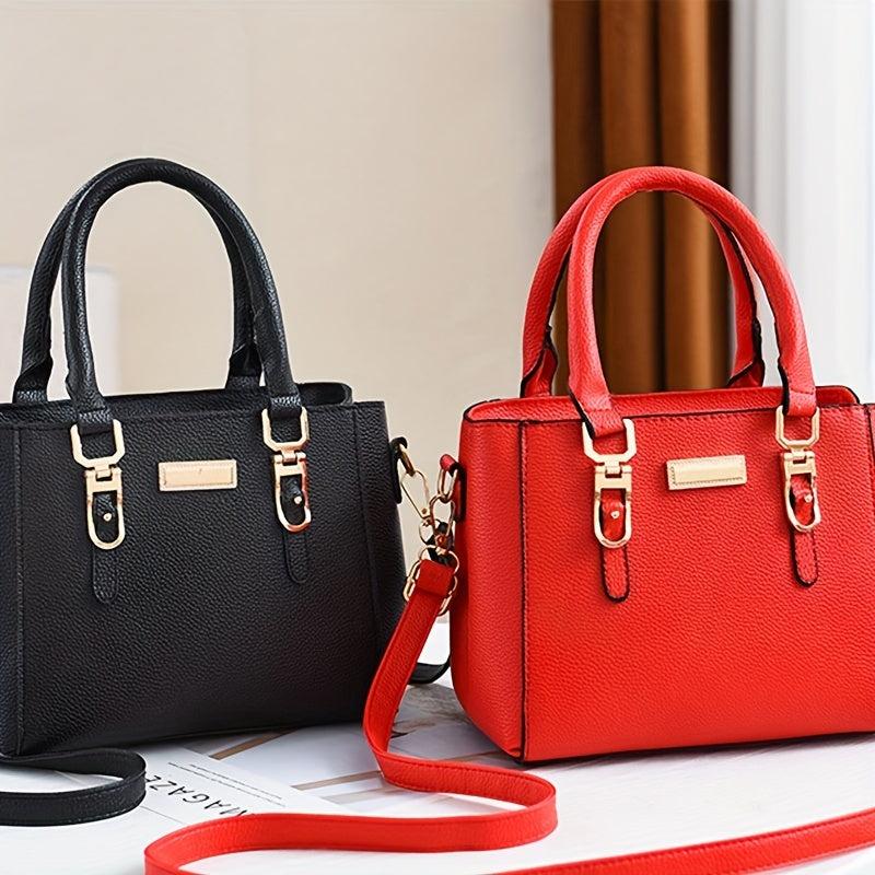 Stylish Shoulder Bag Double Handle Zipper Crossbody Bag