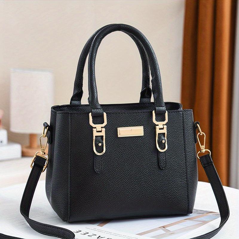 Stylish Shoulder Bag Double Handle Zipper Crossbody Bag