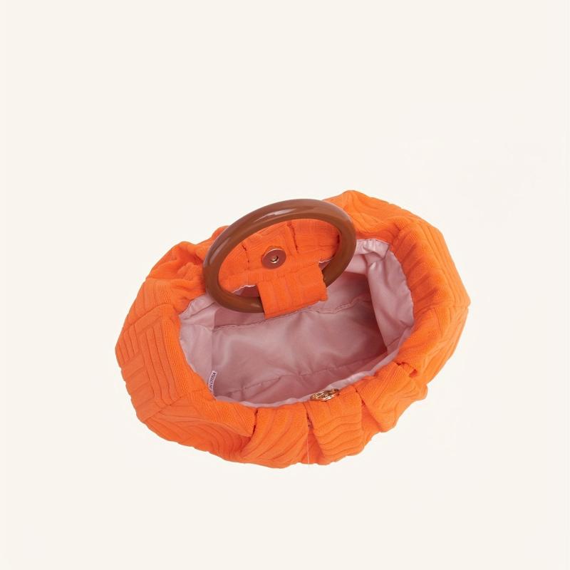 Pleated Round Handle Handbag Lightweight Summer Shopping Bag