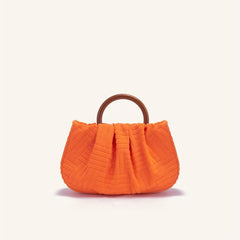 Pleated Round Handle Handbag Lightweight Summer Shopping Bag