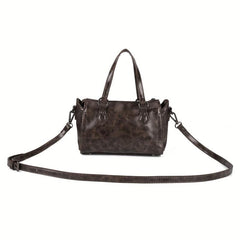 Crossbody Satchel Boston Bag PU Leather Textured Bag Classic Shoulder Bag