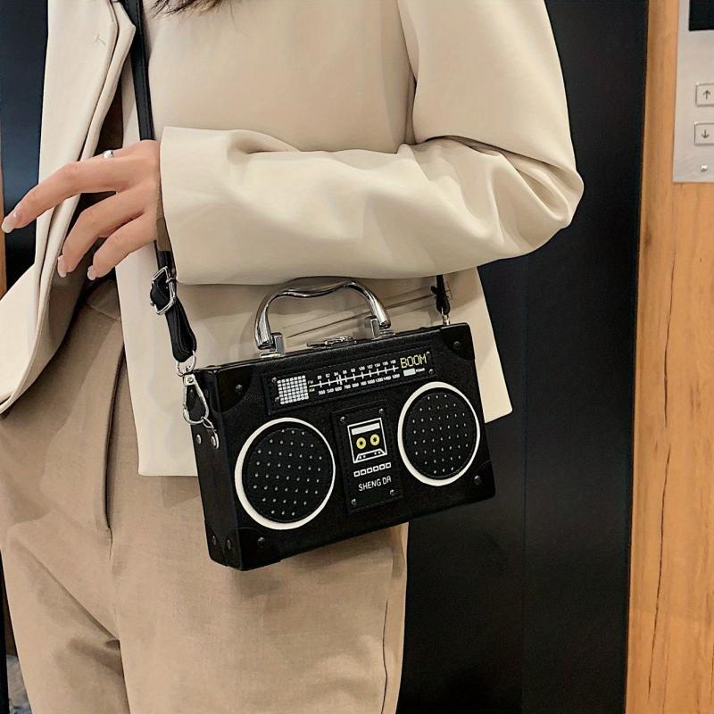 Stylish Radio Square Shoulder Crossbody Bag for Shopping