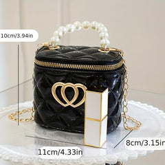 Quilted Jelly PU Leather Shoulder Bag & Coin Purse