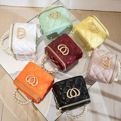Quilted Jelly PU Leather Shoulder Bag & Coin Purse