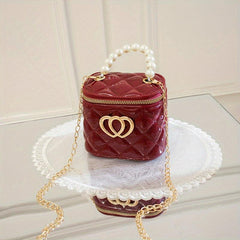 Quilted Jelly PU Leather Shoulder Bag & Coin Purse