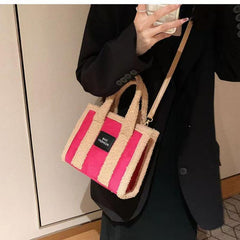 Cozy Lamb Wool Cross Body Bag for Winter