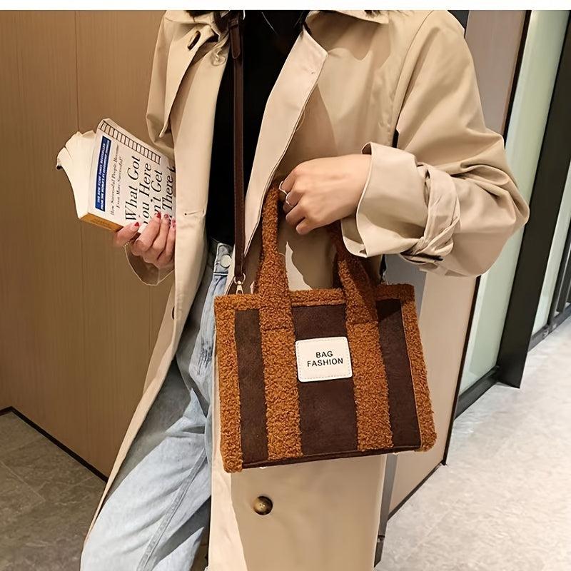 Cozy Lamb Wool Cross Body Bag for Winter