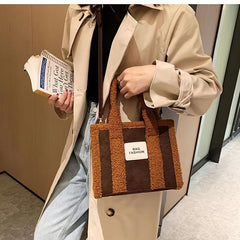 Cozy Lamb Wool Cross Body Bag for Winter