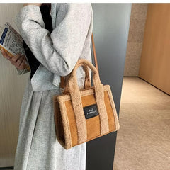 Cozy Lamb Wool Cross Body Bag for Winter