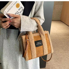 Cozy Lamb Wool Cross Body Bag for Winter