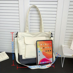 Large Capacity Canvas Tote Bag Lightweight Shoulder Bag