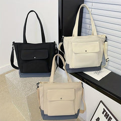 Large Capacity Canvas Tote Bag Lightweight Shoulder Bag