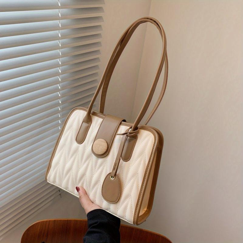 Small Zipper Underarm Bag PU Leather Textured Bag Purse