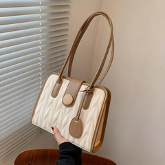 Small Zipper Underarm Bag PU Leather Textured Bag Purse