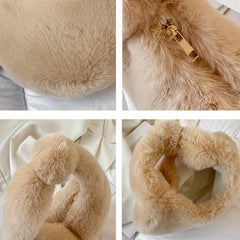 Fluffy Corduroy Clutch Purse Winter Shopper Bag