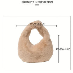Fluffy Corduroy Clutch Purse Winter Shopper Bag
