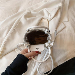 Leaf Pendant Crossbody Bag Bucket Handbag for Women