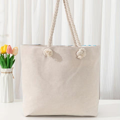 Hemp Rope Shoulder Canvas Bag Ethnic Style Large Capacity