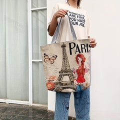 Ethnic Style Butterfly Embroidery Tote Bag Women's Handbag