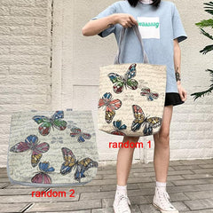 Ethnic Style Butterfly Embroidery Tote Bag Women's Handbag