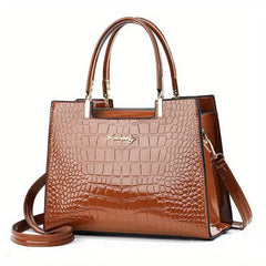 Crocodile Embossed Tote Bag Women's Crossbody Bag