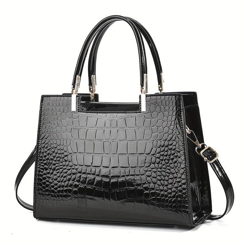 Crocodile Embossed Tote Bag Women's Crossbody Bag