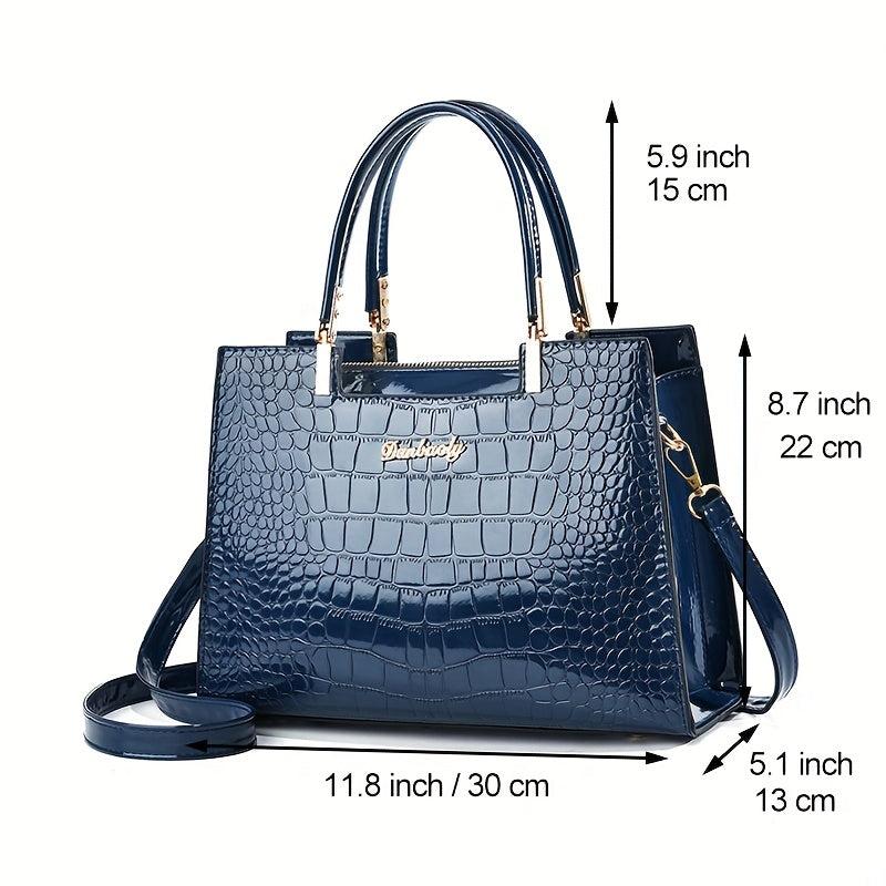 Crocodile Embossed Tote Bag Women's Crossbody Bag