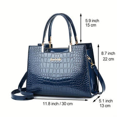 Crocodile Embossed Tote Bag Women's Crossbody Bag