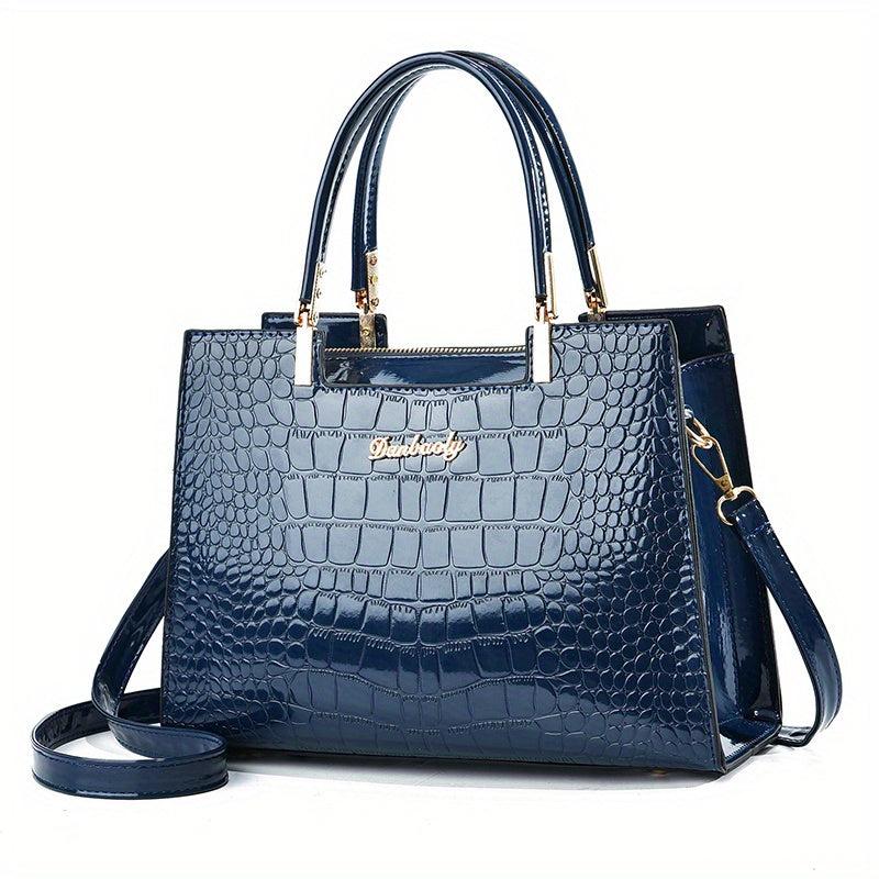 Crocodile Embossed Tote Bag Women's Crossbody Bag