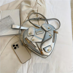 Heart Shaped Novelty Crossbody Bag PU Leather Handbag