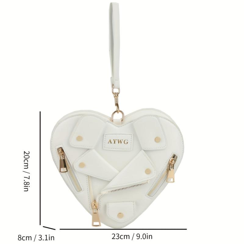 Heart Shaped Novelty Crossbody Bag PU Leather Handbag