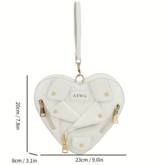 Heart Shaped Novelty Crossbody Bag PU Leather Handbag