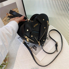 Heart Shaped Novelty Crossbody Bag PU Leather Handbag