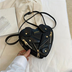 Heart Shaped Novelty Crossbody Bag PU Leather Handbag