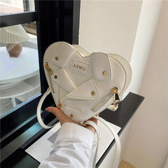 Heart Shaped Novelty Crossbody Bag PU Leather Handbag