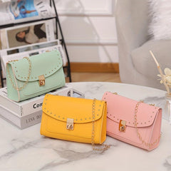 Studded Crossbody Bag with Buckle Decor