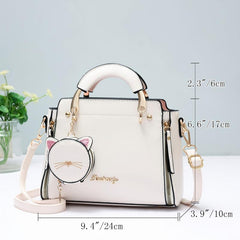 Letter Decor Square Handbag Crossbody Bag Women's Small PU Leather Shoulder Bag